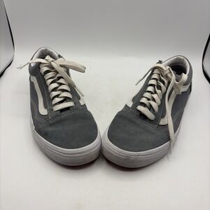 Vans Old Skool Gray White Low Top Sneakers Mens 7.5 Womens 9 Canvas Suede